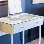 Erika vanity table light up glass top