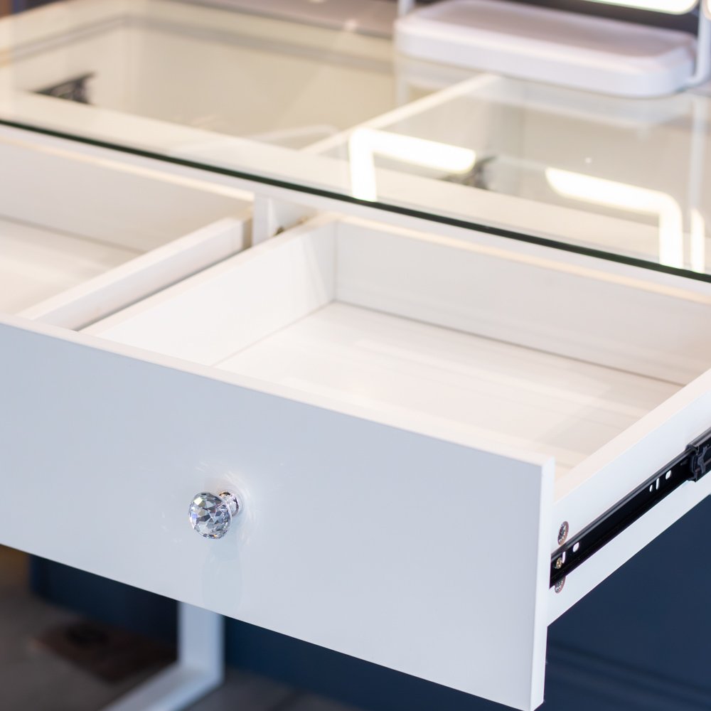 Erika vanity table organised drawer storage