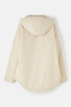 Beige hooded jacket on a white background