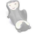 A gray and white frog-shaped baby support seat or cushion, shown on a plain white background.