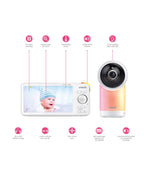 Vtech baby monitor with display and camera on a white background