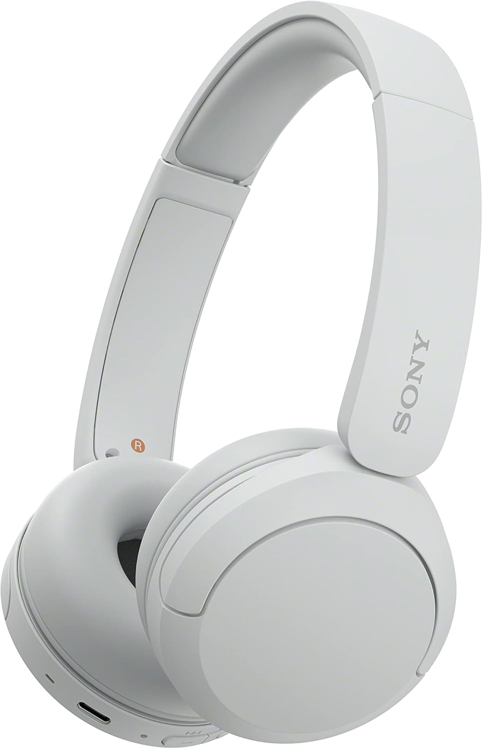 White Sony headphones on a white background