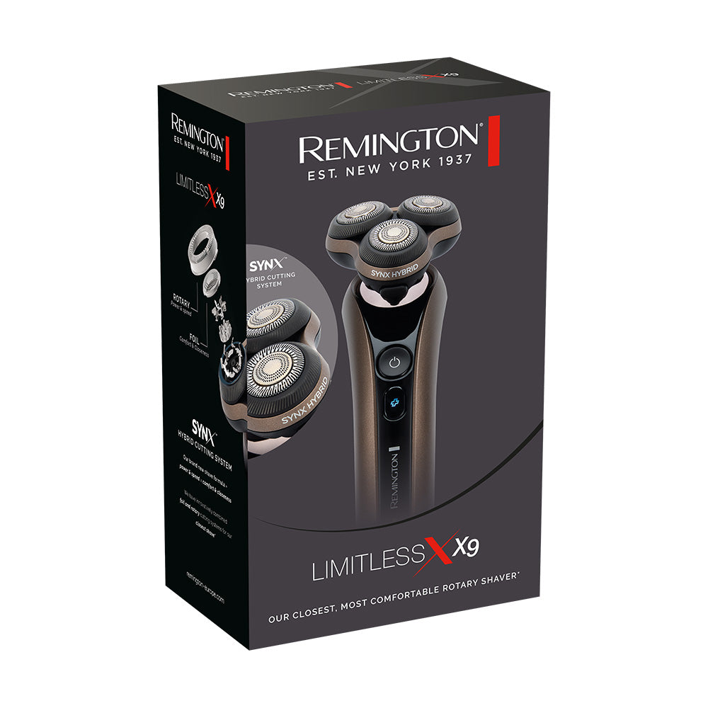 Remington Limitless X9 shaver packaging on a white background