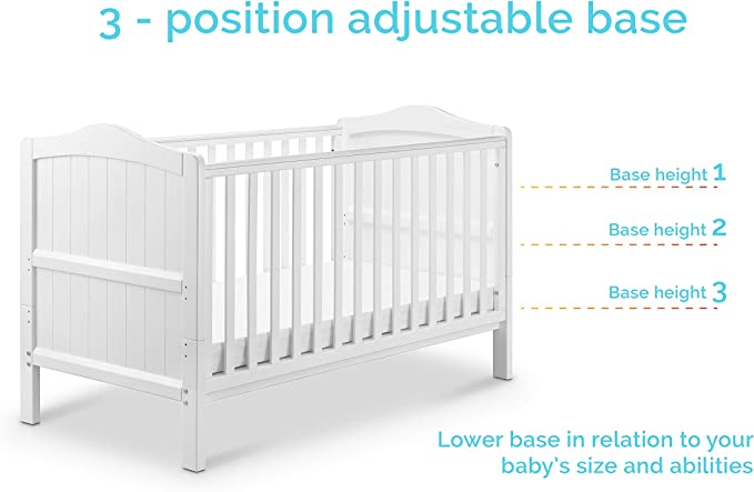 Ella Cot Bed – Converts to Toddler Bed (White or Grey)