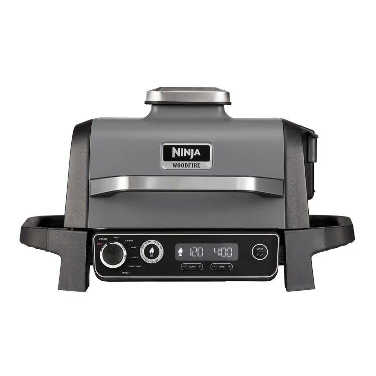 Ninja Woodfire 2400W Outdoor Electric BBQ Grill & Smoker - Grey & Black - Flemings Department Store