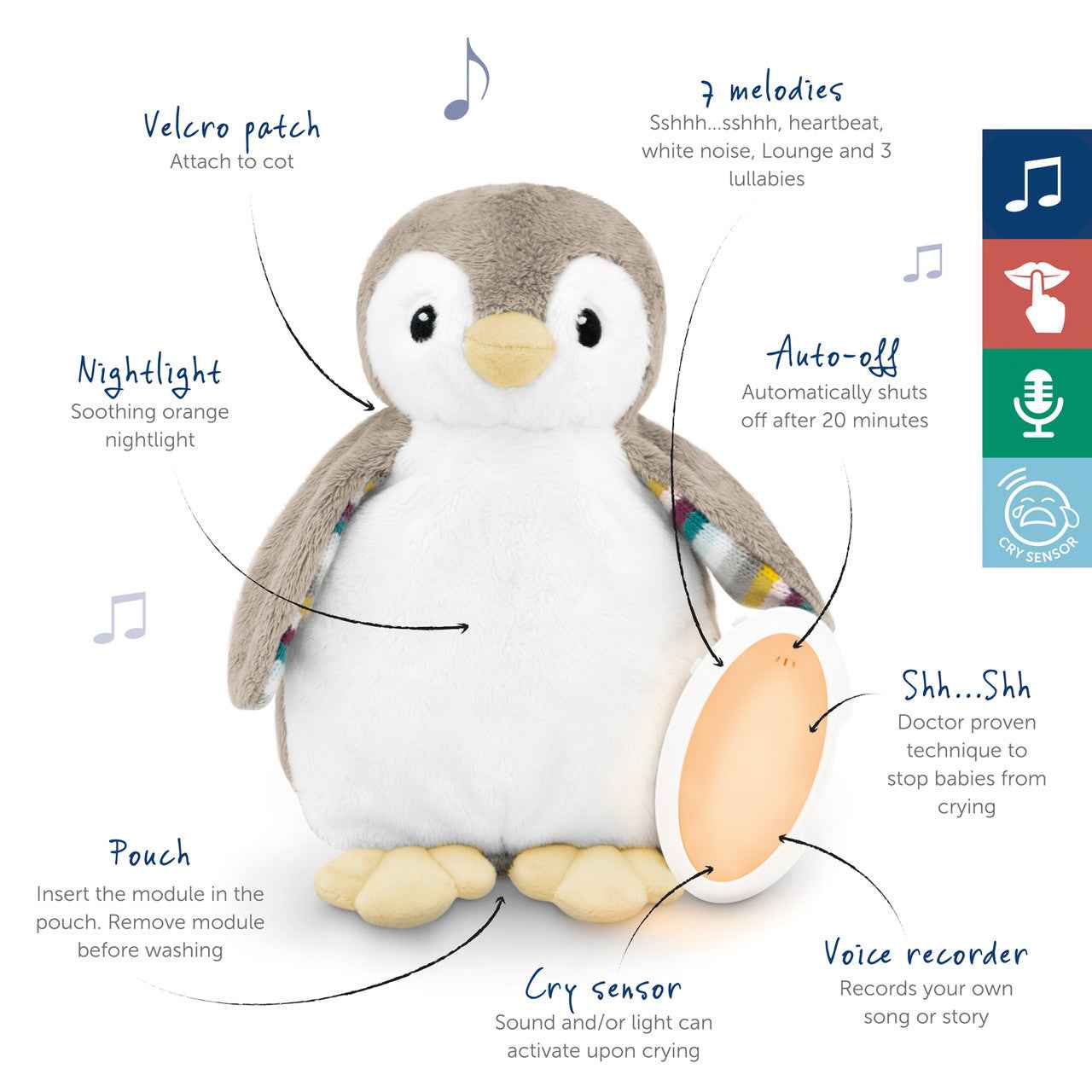 Zazu Baby Sleep Shusher & Nightlight - PHOEBE