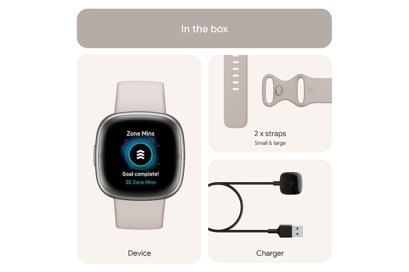 Whats in the box, 2 straps a charger and device