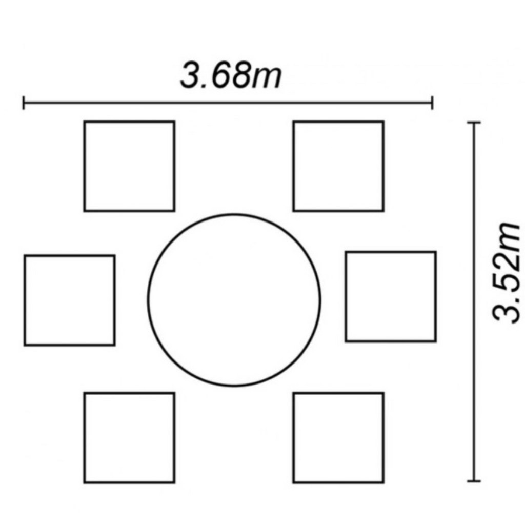 EDEN ROSE 6 SEATER W/LAZY SUSAN - Flemings Department Store