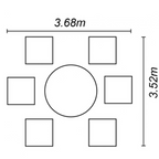 EDEN ROSE 6 SEATER W/LAZY SUSAN - Flemings Department Store