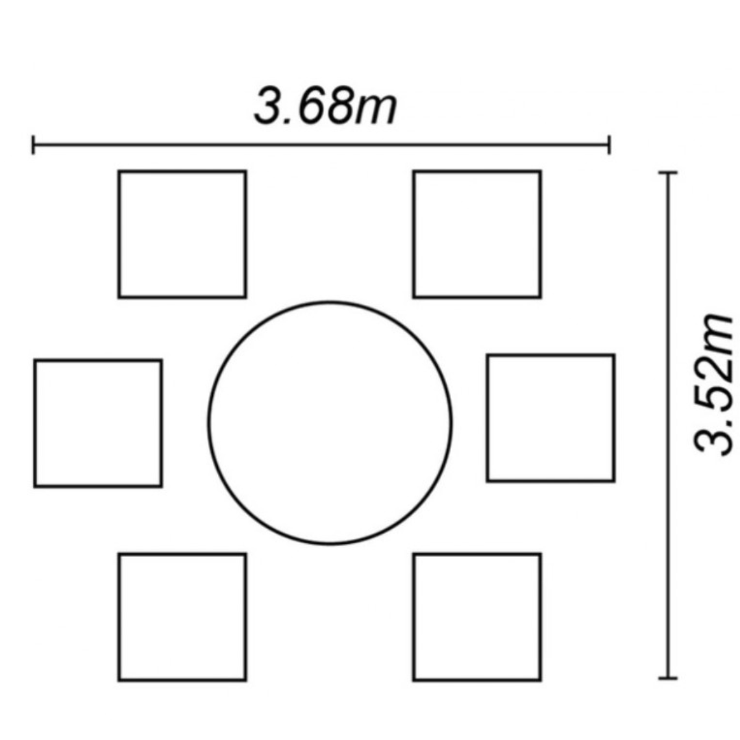 EDEN ROSE 6 SEATER W/LAZY SUSAN - Flemings Department Store