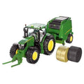 John Deere Tractor & Baler with 2 Bales & Driver
